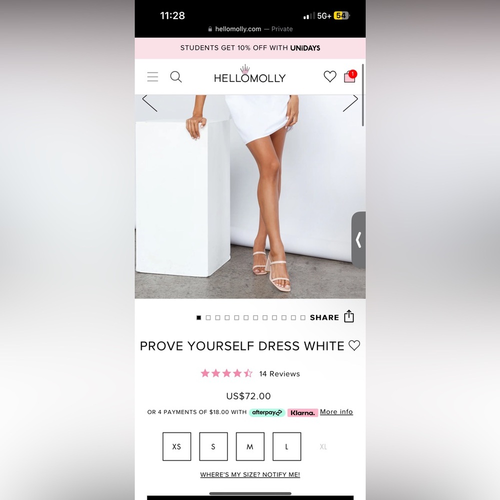 Hello Molly Prove Yourself White NWT - Picture 2 of 2